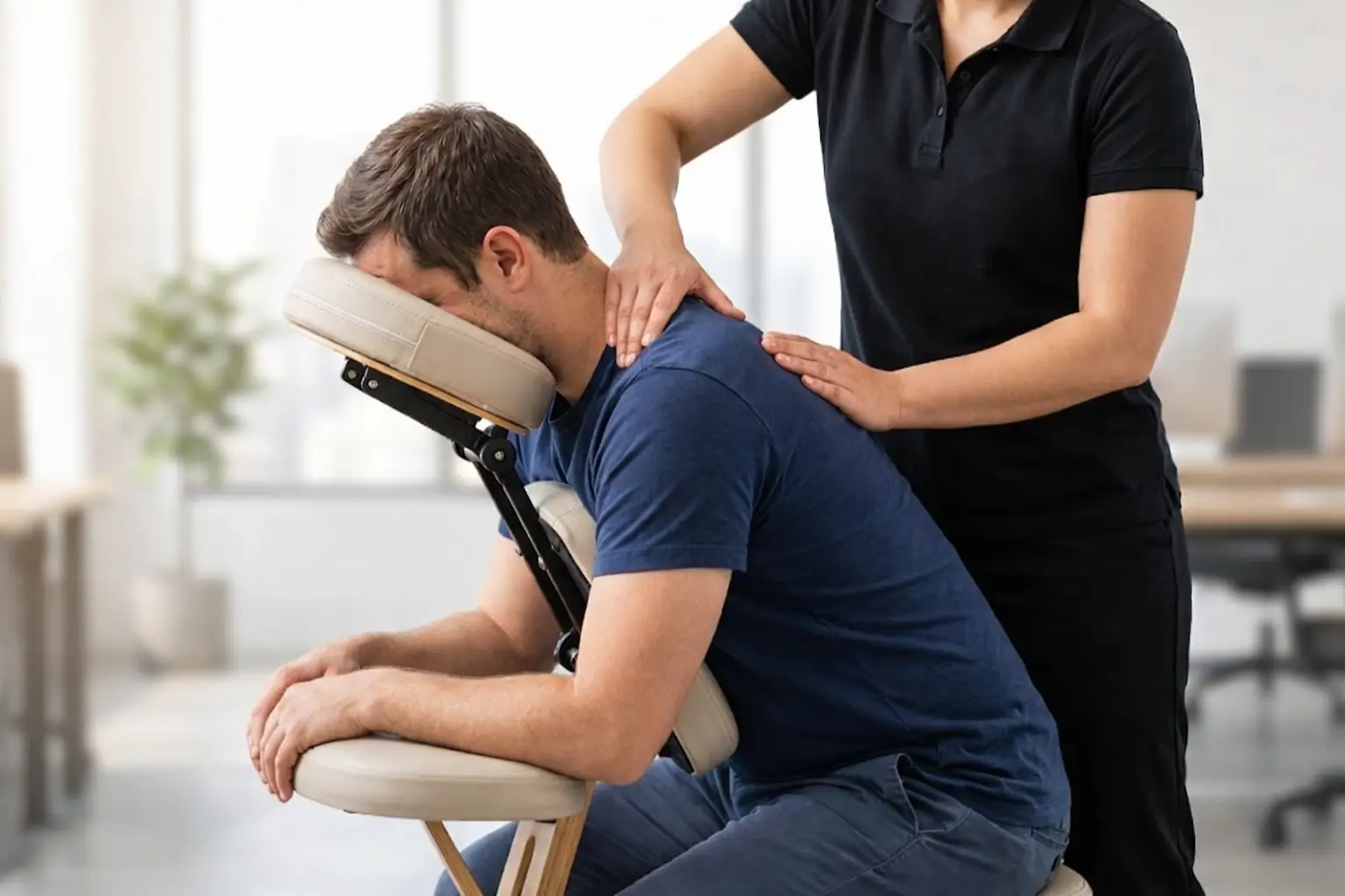 Massage assis en entreprise Emmabella